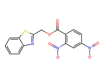 Benzo[d]thiazol-2-ylmethyl 2,4-dinitrobenzoate structure