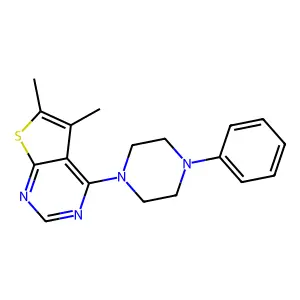 5,6-Dimethyl-4-(4-phenylpiperazin-1-yl)thieno[2,3-d]pyrimidine structure
