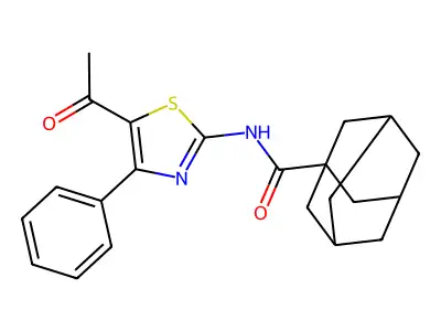N-(5-acetyl-4-phenyl-1,3-thiazol-2-yl)adamantane-1-carboxamide structure