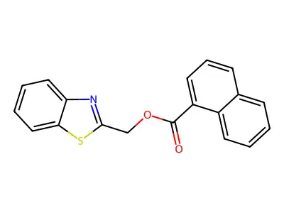 Benzo[d]thiazol-2-ylmethyl 1-naphthoate structure