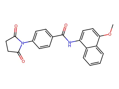 4-(2,5-dioxopyrrolidin-1-yl)-N-(4-methoxynaphthalen-1-yl)benzamide structure