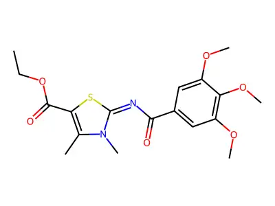 Ethyl 3,4-dimethyl-2-(3,4,5-trimethoxybenzoyl)imino-1,3-thiazole-5-carboxylate structure