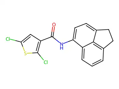 2,5-dichloro-N-(1,2-dihydroacenaphthylen-5-yl)thiophene-3-carboxamide structure