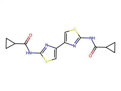 N,N'-([4,4'-bithiazole]-2,2'-diyl)dicyclopropanecarboxamide structure