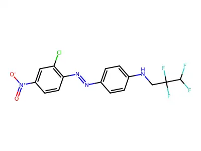 4-[(2-chloro-4-nitrophenyl)diazenyl]-N-(2,2,3,3-tetrafluoropropyl)aniline structure