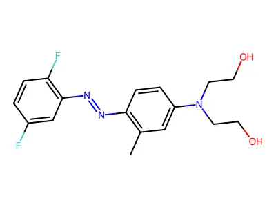 2-[4-[(2,5-difluorophenyl)diazenyl]-N-(2-hydroxyethyl)-3-methylanilino]ethanol structure