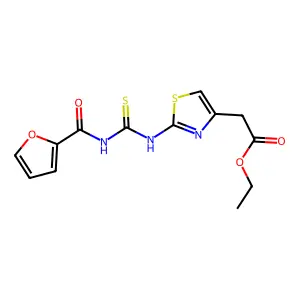 Ethyl 2-(2-(3-(furan-2-carbonyl)thioureido)thiazol-4-yl)acetate structure