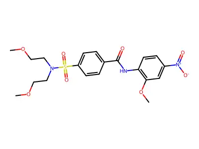 4-[bis(2-methoxyethyl)sulfamoyl]-N-(2-methoxy-4-nitrophenyl)benzamide structure