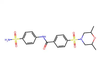 4-((2,6-dimethylmorpholino)sulfonyl)-N-(4-sulfamoylphenyl)benzamide structure