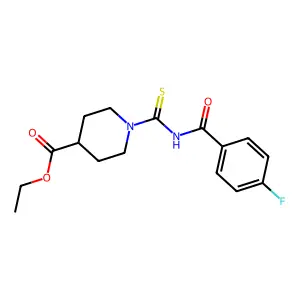 Ethyl 1-((4-fluorobenzoyl)carbamothioyl)piperidine-4-carboxylate structure