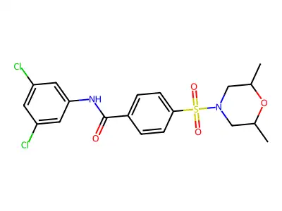 N-(3,5-dichlorophenyl)-4-((2,6-dimethylmorpholino)sulfonyl)benzamide structure