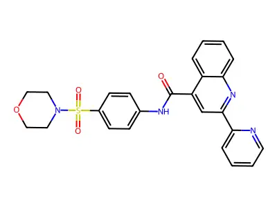 N-[4-(morpholine-4-sulfonyl)phenyl]-2-(pyridin-2-yl)quinoline-4-carboxamide structure