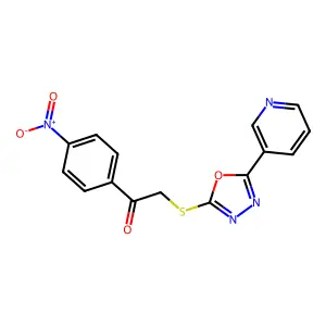 1-(4-Nitrophenyl)-2-[(5-pyridin-3-yl-1,3,4-oxadiazol-2-yl)sulfanyl]ethanone structure