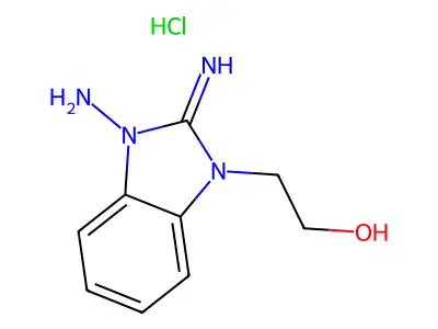 2-(3-amino-2-imino-2,3-dihydro-1H-benzimidazol-1-yl)ethanol hydrochloride structure