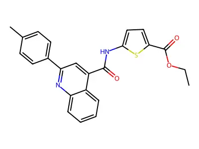 Ethyl 5-[[[2-(4-methylphenyl)-4-quinolinyl]carbonyl]amino]-2-thiophenecarboxylate structure