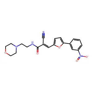 (E)-2-cyano-N-(2-morpholin-4-ylethyl)-3-[5-(3-nitrophenyl)furan-2-yl]prop-2-enamide structure
