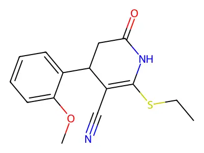 6-ethylsulfanyl-4-(2-methoxyphenyl)-2-oxo-3,4-dihydro-1H-pyridine-5-carbonitrile structure