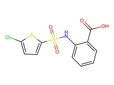 2-(5-Chlorothiophene-2-sulfonamido)benzoic acid structure