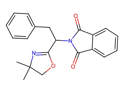 2-[1-(4,4-dimethyl-5H-1,3-oxazol-2-yl)-2-phenylethyl]isoindole-1,3-dione structure
