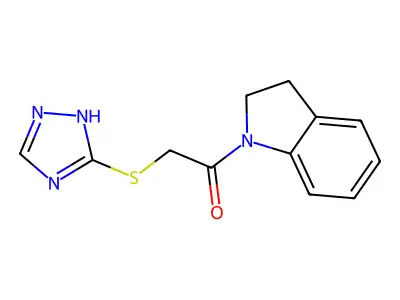 2-(4H-1,2,4-triazol-3-ylthio)-1-indolinylethan-1-one structure