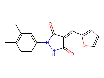 1-(3,4-Dimethylphenyl)-4-(2-furanylmethylene)-3,5-pyrazolidinedione structure