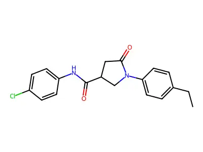 N-(4-chlorophenyl)-1-(4-ethylphenyl)-5-oxopyrrolidine-3-carboxamide structure