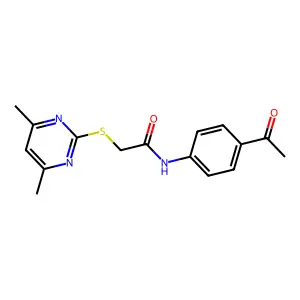 N-(4-acetylphenyl)-2-(4,6-dimethylpyrimidin-2-yl)sulfanylacetamide structure