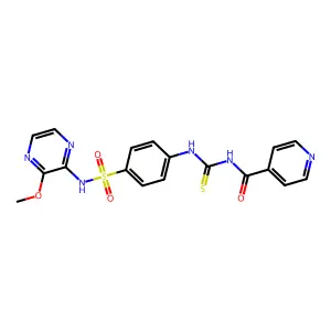 4-{[(isonicotinoylamino)carbothioyl]amino}-N-(3-methoxy-2-pyrazinyl)benzenesulfonamide structure