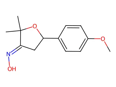 N-[5-(4-methoxyphenyl)-2,2-dimethyloxolan-3-ylidene]hydroxylamine structure
