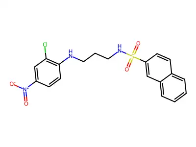 N-[3-(2-chloro-4-nitroanilino)propyl]naphthalene-2-sulfonamide structure