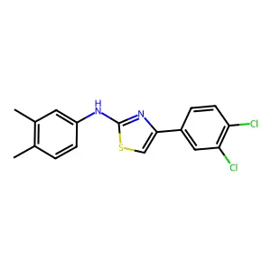 4-(3,4-dichlorophenyl)-N-(3,4-dimethylphenyl)-1,3-thiazol-2-amine structure