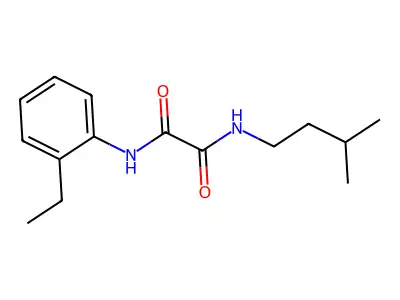 N'-(2-ethylphenyl)-N-(3-methylbutyl)oxamide structure