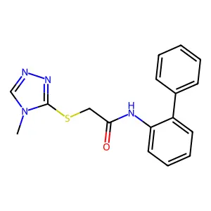 2-[(4-methyl-1,2,4-triazol-3-yl)sulfanyl]-N-(2-phenylphenyl)acetamide structure