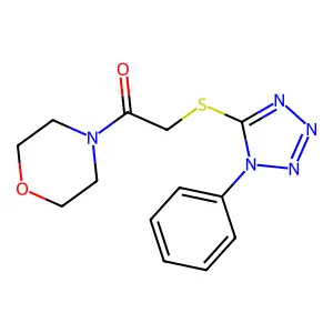 1-Morpholin-4-yl-2-(1-phenyltetrazol-5-yl)sulfanylethanone structure