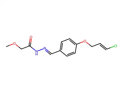N-[(E)-[4-[(E)-3-chloroprop-2-enoxy]phenyl]methylideneamino]-2-methoxyacetamide structure