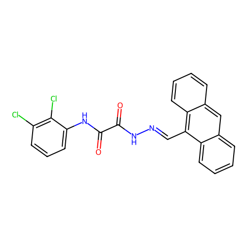 2-[(2E)-2-(9-anthrylmethylene)hydrazino]-N-(2,3-dichlorophenyl)-2-oxoacetamide structure