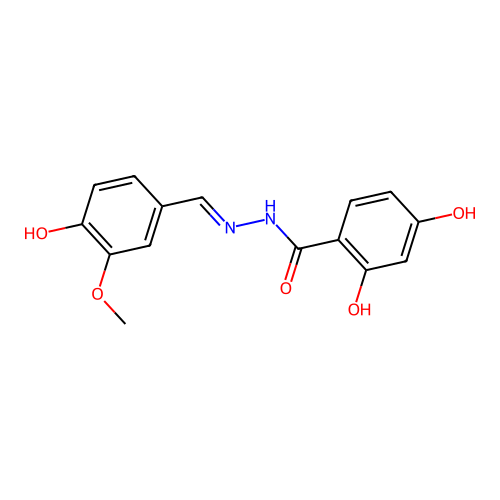 2,4-dihydroxy-N-[(4-hydroxy-3-methoxyphenyl)methylideneamino]benzamide structure