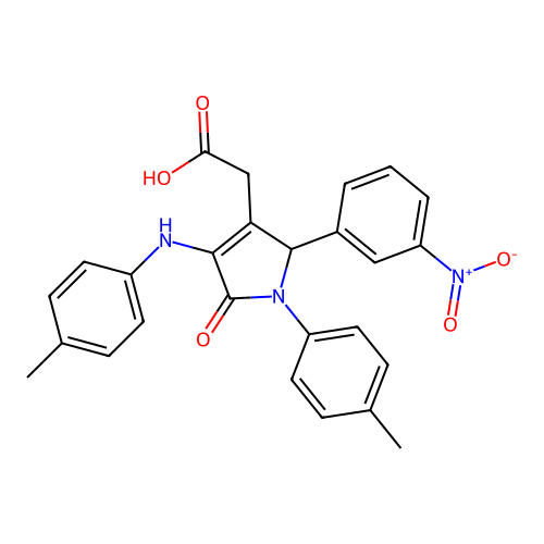 [1-(4-methylphenyl)-4-[(4-methylphenyl)amino]-2-(3-nitrophenyl)-5-oxo-2,5-dihydro-1H-pyrrol-3-yl]acetic acid structure