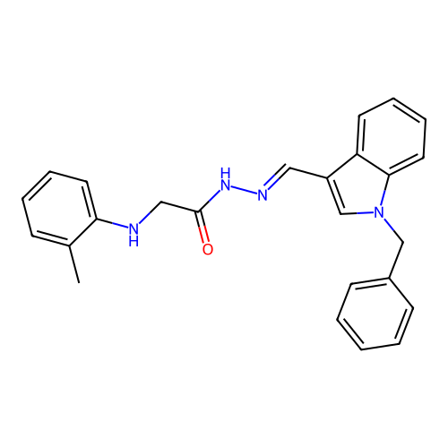 (E)-N'-((1-benzyl-1H-indol-3-yl)methylene)-2-(o-tolylamino)acetohydrazide structure
