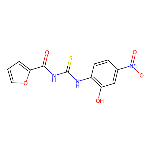 N-[(2-hydroxy-4-nitrophenyl)carbamothioyl]furan-2-carboxamide structure