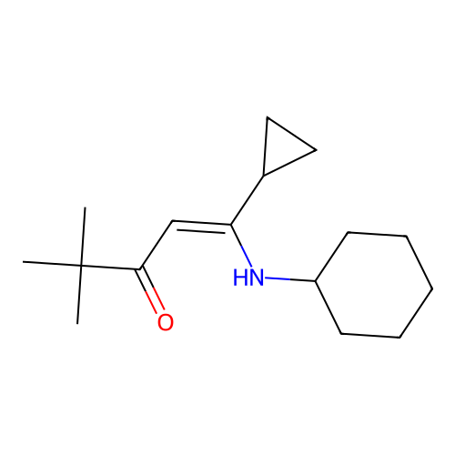 (1Z)-1-(Cyclohexylamino)-1-cyclopropyl-4,4-dimethylpent-1-en-3-one structure