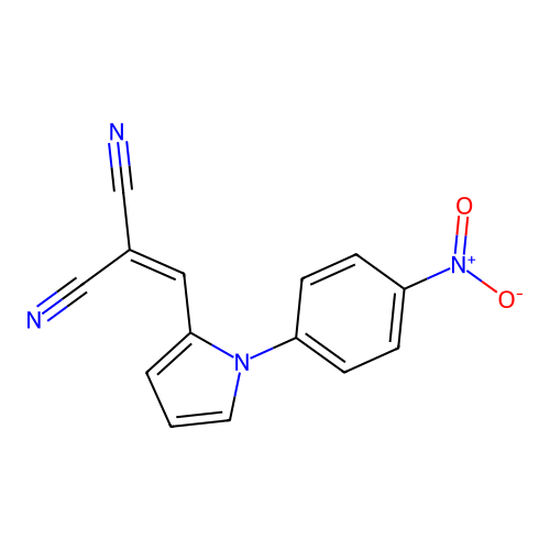 {[1-(4-nitrophenyl)-1H-pyrrol-2-yl]methylidene}propanedinitrile structure