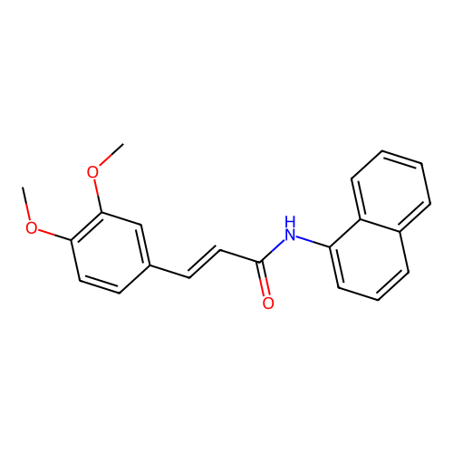 (2E)-3-(3,4-dimethoxyphenyl)-N-(naphthalen-1-yl)prop-2-enamide structure