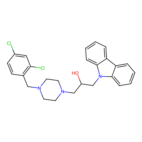 3-{4-[(2,4-Dichlorophenyl)methyl]piperazinyl}-1-carbazol-9-ylpropan-2-ol structure