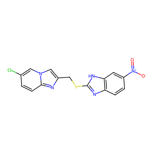 2-(6-Chloro-imidazo[1,2-a]pyridin-2-ylmethylsulfanyl)-5-nitro-1H-benzoimidazole structure