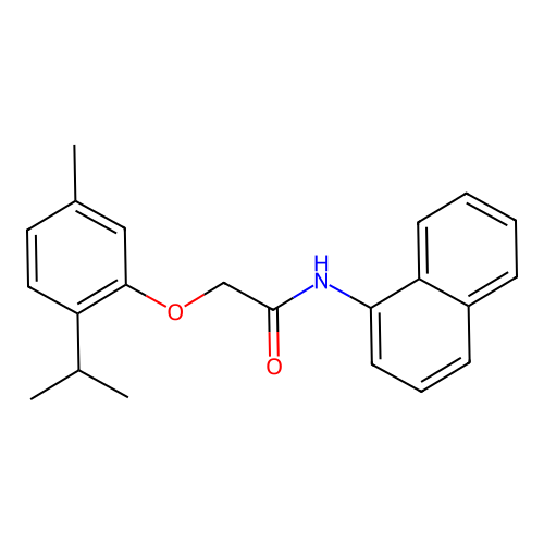 2-(2-isopropyl-5-methylphenoxy)-N-(1-naphthyl)acetamide structure