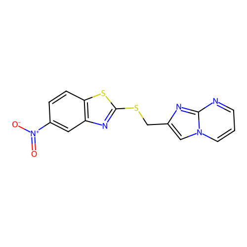 2-{[(5-Nitro-1,3-benzothiazol-2-yl)sulfanyl]methyl}imidazo[1,2-a]pyrimidine structure