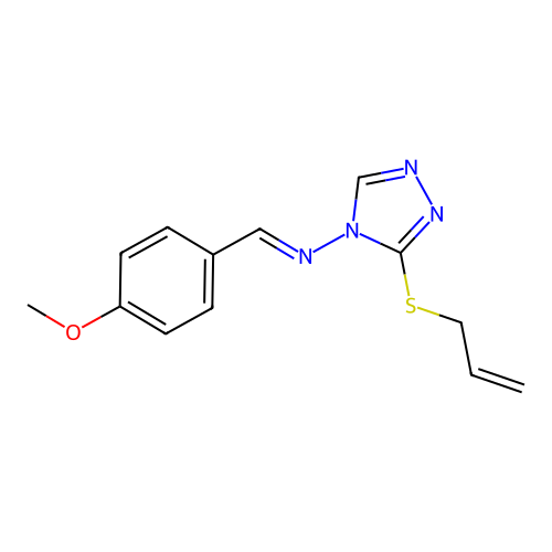 (E)-3-(allylthio)-N-(4-methoxybenzylidene)-4H-1,2,4-triazol-4-amine structure