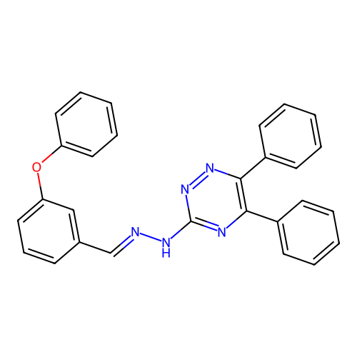 3-[(2E)-2-(3-phenoxybenzylidene)hydrazinyl]-5,6-diphenyl-1,2,4-triazine structure