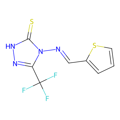 4-[(2-thienylmethylene)amino]-5-(trifluoromethyl)-4H-1,2,4-triazole-3-thiol structure